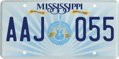 MS license plate AAJ055