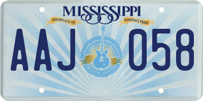 MS license plate AAJ058