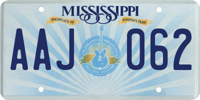 MS license plate AAJ062