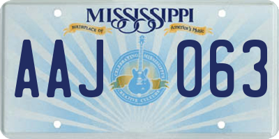 MS license plate AAJ063