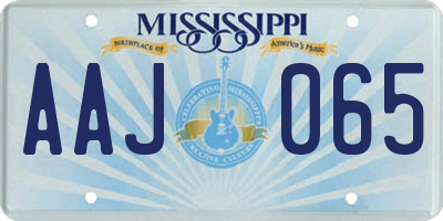 MS license plate AAJ065