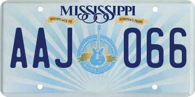 MS license plate AAJ066