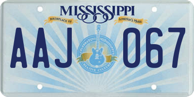 MS license plate AAJ067