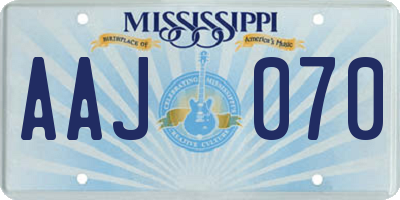 MS license plate AAJ070