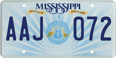 MS license plate AAJ072