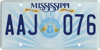 MS license plate AAJ076