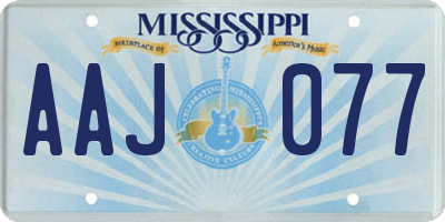 MS license plate AAJ077