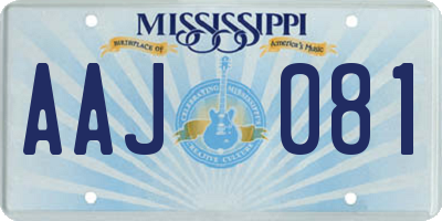 MS license plate AAJ081