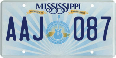 MS license plate AAJ087