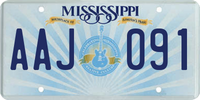 MS license plate AAJ091