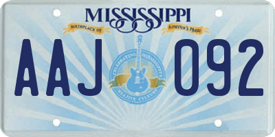 MS license plate AAJ092