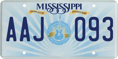 MS license plate AAJ093