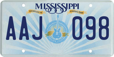 MS license plate AAJ098