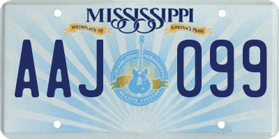 MS license plate AAJ099