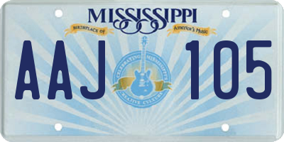 MS license plate AAJ105