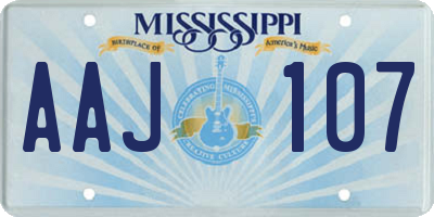 MS license plate AAJ107