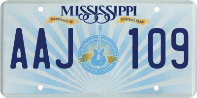 MS license plate AAJ109