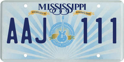 MS license plate AAJ111