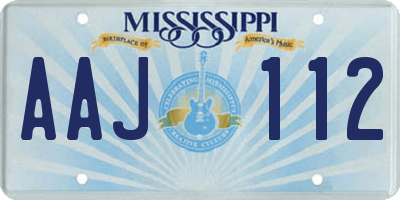 MS license plate AAJ112