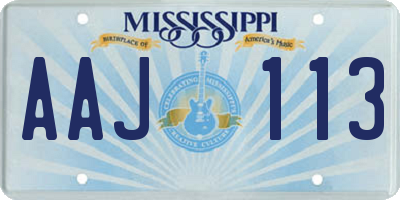 MS license plate AAJ113