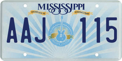 MS license plate AAJ115