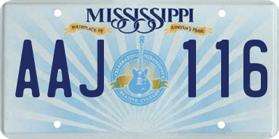MS license plate AAJ116