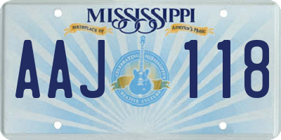 MS license plate AAJ118