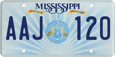 MS license plate AAJ120