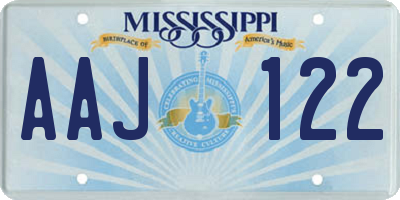 MS license plate AAJ122