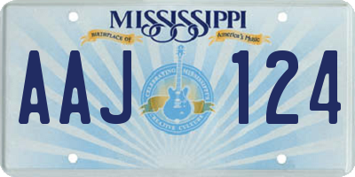 MS license plate AAJ124