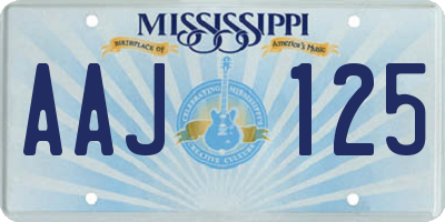 MS license plate AAJ125