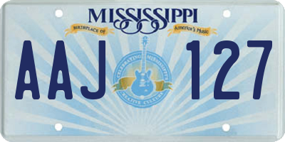 MS license plate AAJ127