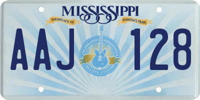 MS license plate AAJ128