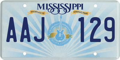 MS license plate AAJ129