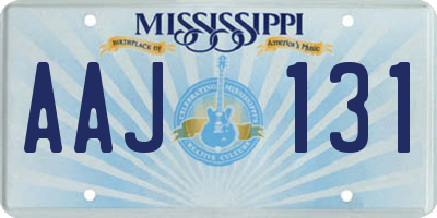 MS license plate AAJ131