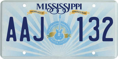 MS license plate AAJ132