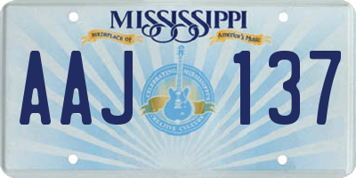 MS license plate AAJ137