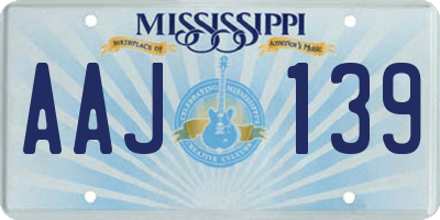 MS license plate AAJ139