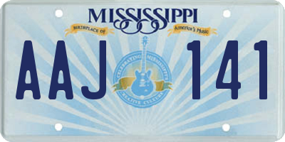 MS license plate AAJ141