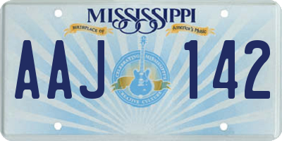 MS license plate AAJ142