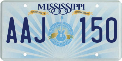 MS license plate AAJ150
