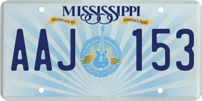 MS license plate AAJ153