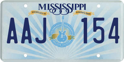 MS license plate AAJ154