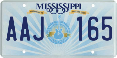 MS license plate AAJ165