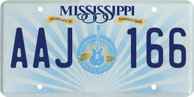 MS license plate AAJ166