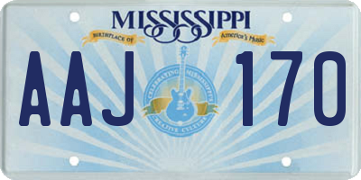 MS license plate AAJ170