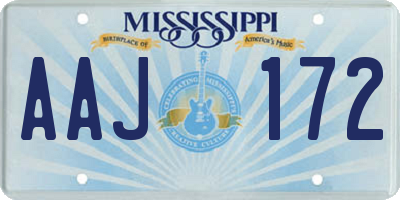 MS license plate AAJ172