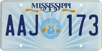 MS license plate AAJ173