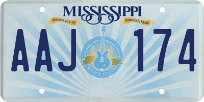 MS license plate AAJ174