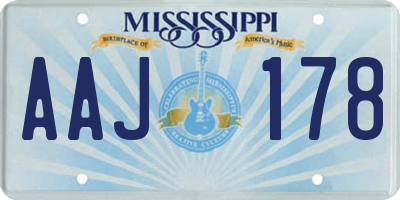 MS license plate AAJ178